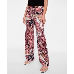 Zara paisley satin pant
